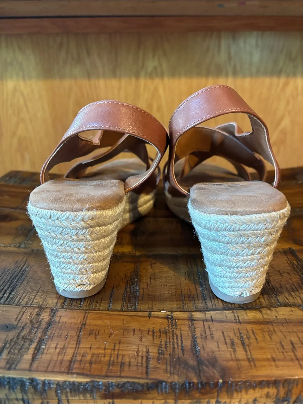 Dream Pairs, brown wedge sandal, 8